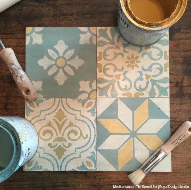 Mediterranean Tile Stencil Set