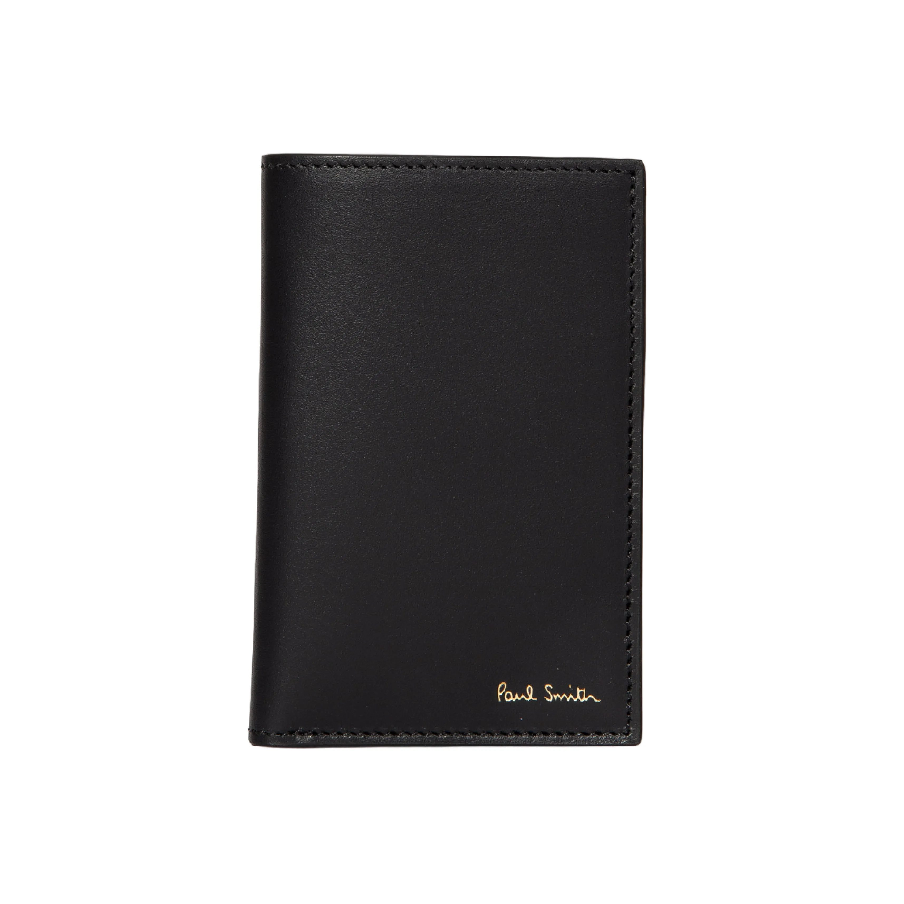 Men's Leather 'Signature Stripe' Card Wallet | Black