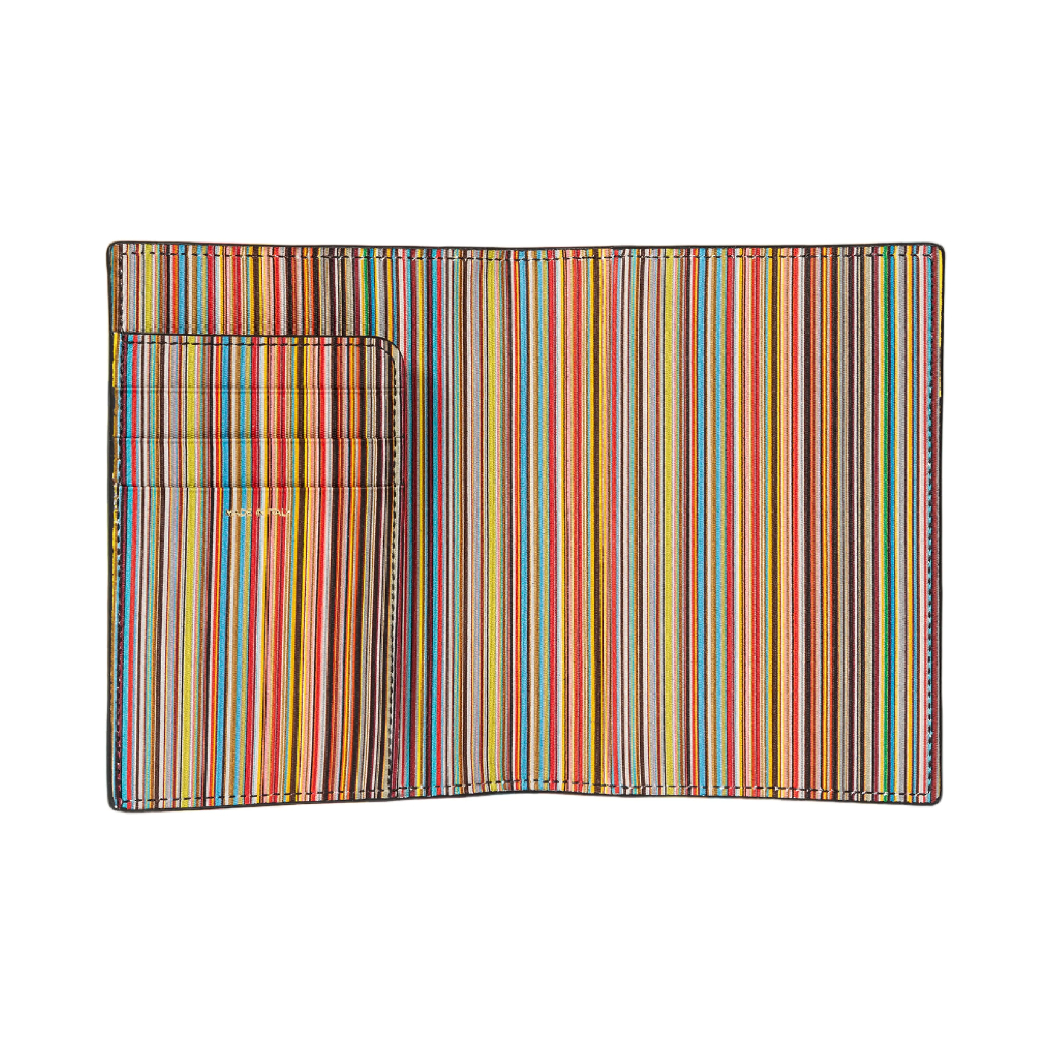 Men's Leather 'Signature Stripe' Passport Holder | Black