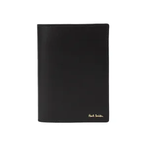 Men's Leather 'Signature Stripe' Passport Holder | Black
