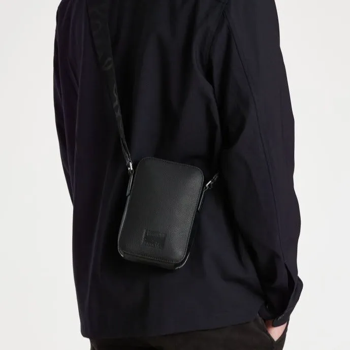 Men's Mini Leather Flight Bag | Black