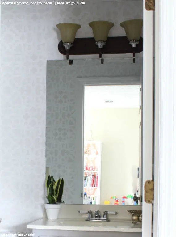 Modern Moroccan Lace Wall Stencil