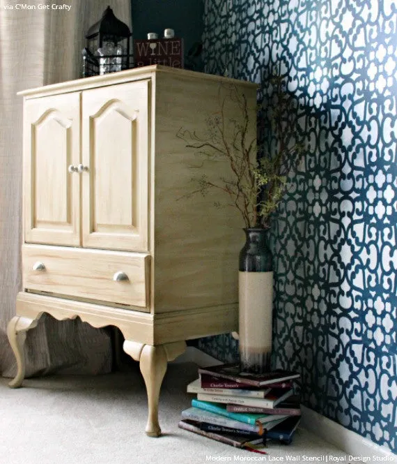 Modern Moroccan Lace Wall Stencil
