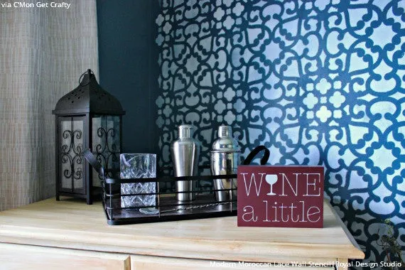 Modern Moroccan Lace Wall Stencil