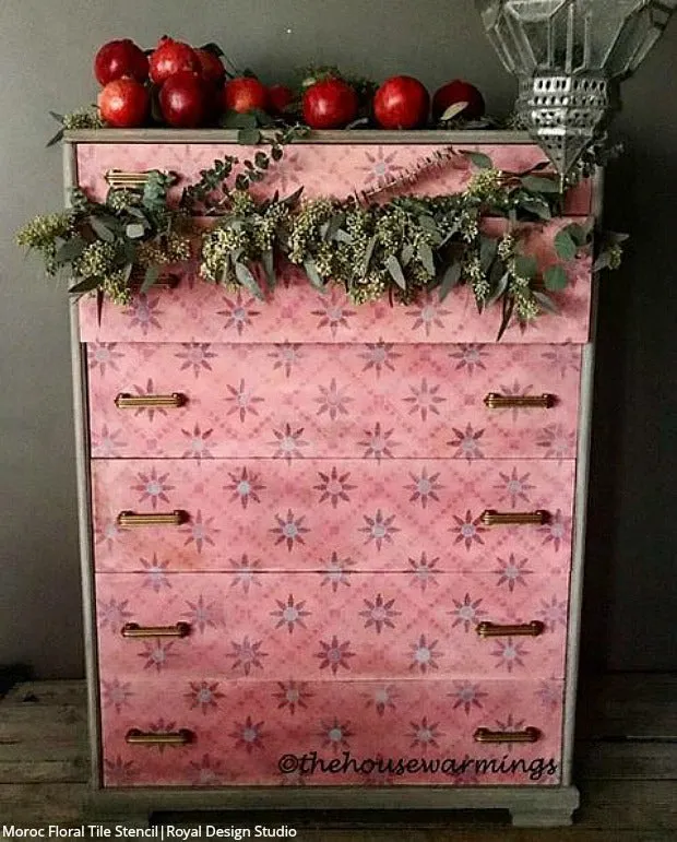 Moroc Floral Tile Stencil