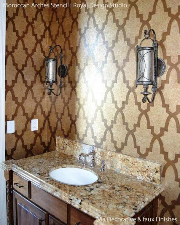Moroccan Arches Allover Wall Stencil