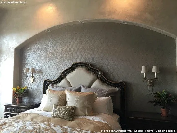 Moroccan Arches Allover Wall Stencil