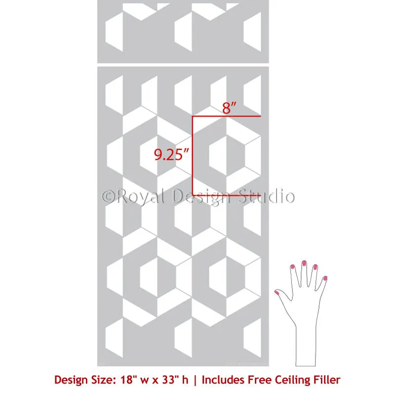 Nexus Modern Allover Wall Stencil
