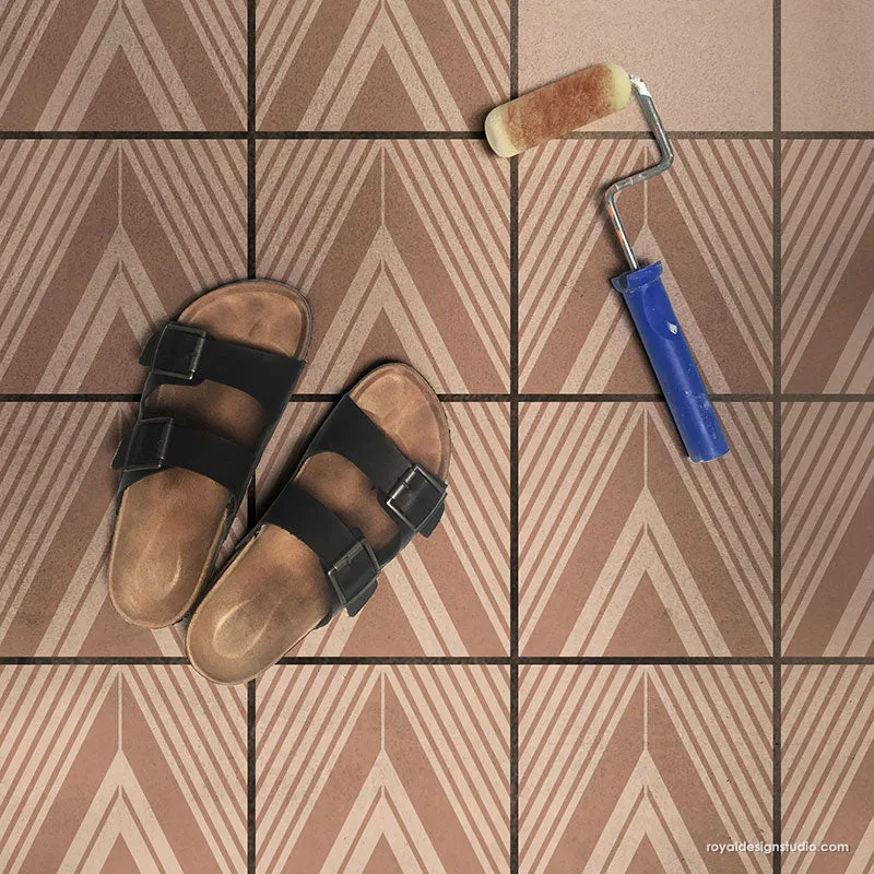 On Point Diamonds Tile Stencil