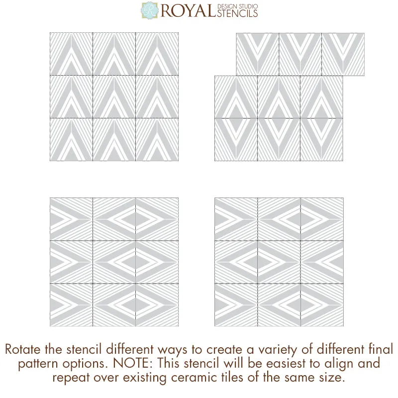 On Point Diamonds Tile Stencil