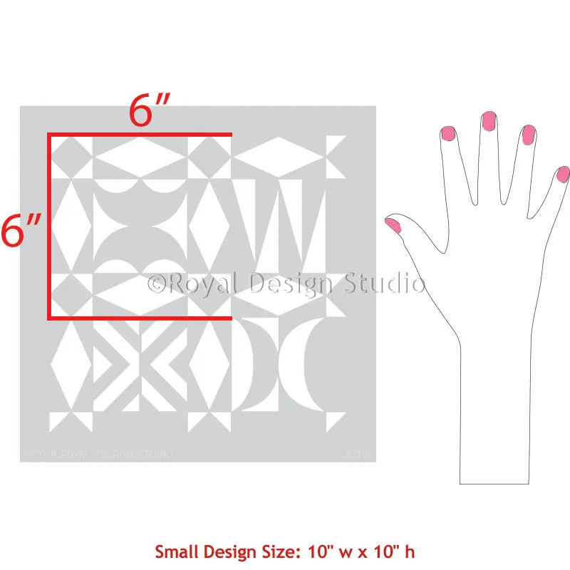 Opposites Attract Modern Tribal Tile Stencil