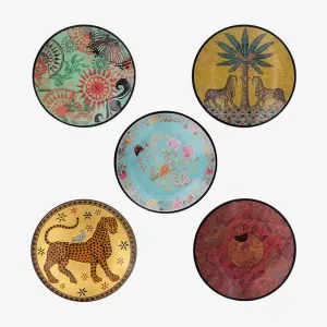 Ortigia | Tin 5 Glass Plates Red