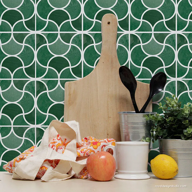 Osaka Scallops Tile Stencil