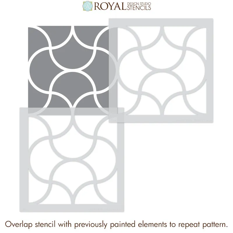 Osaka Scallops Tile Stencil