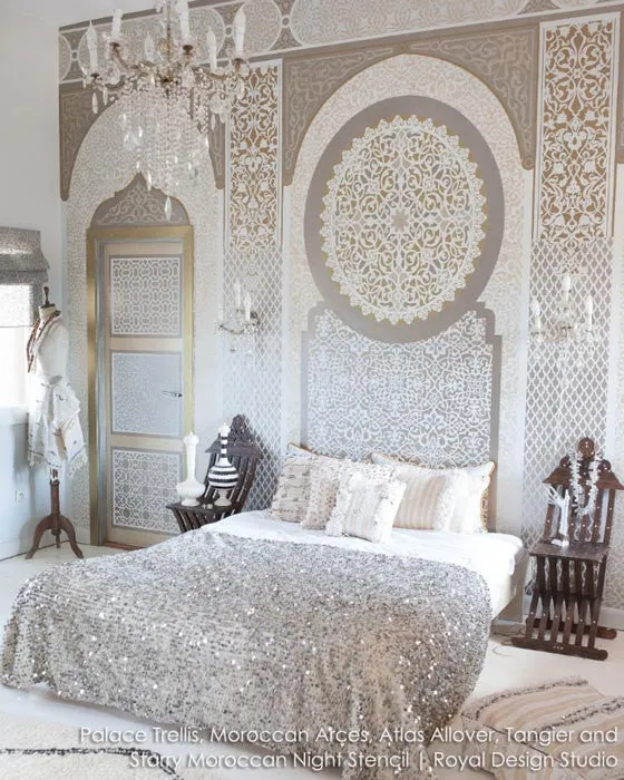 Palace Trellis Moroccan Wall Stencil