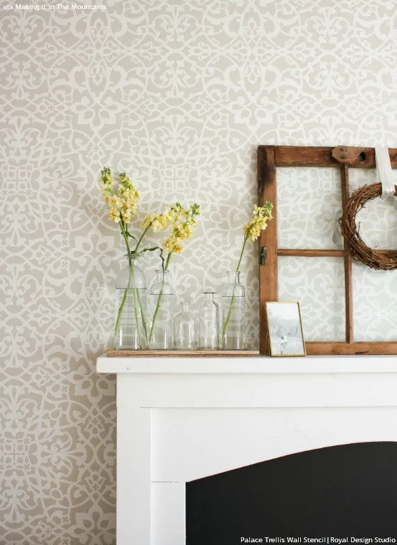 Palace Trellis Moroccan Wall Stencil