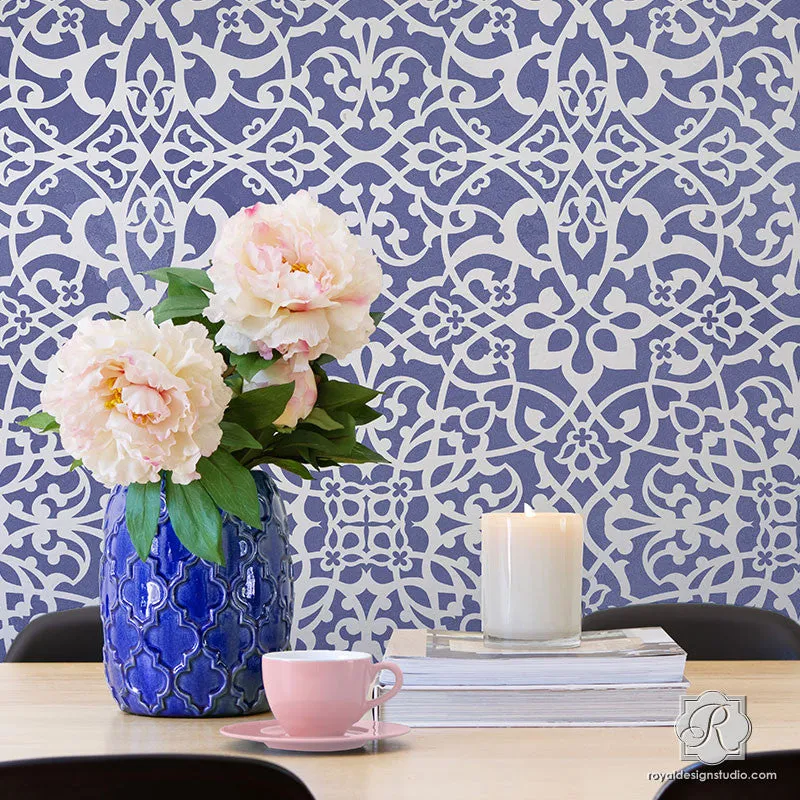 Palace Trellis Moroccan Wall Stencil