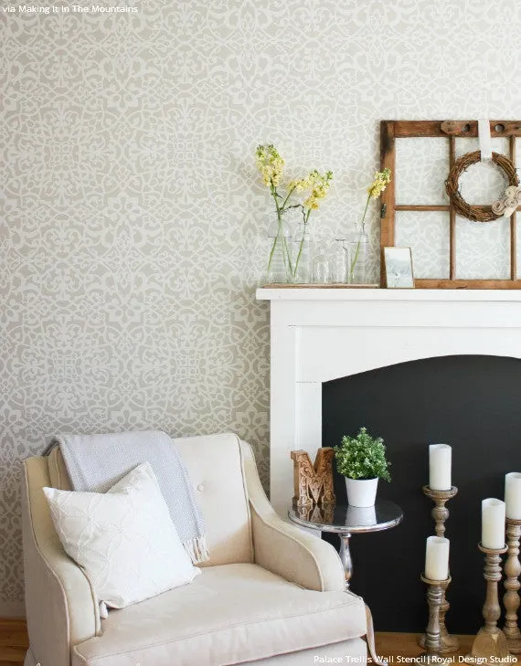 Palace Trellis Moroccan Wall Stencil