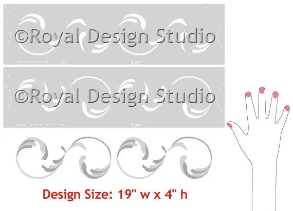 Palazzo Scroll Border Stencil