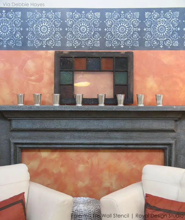 Palermo Tile Wall & Furniture Stencil