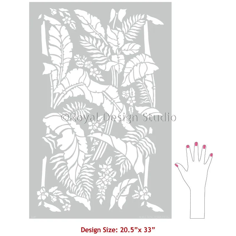 Papua Palm Forest Wall Stencil