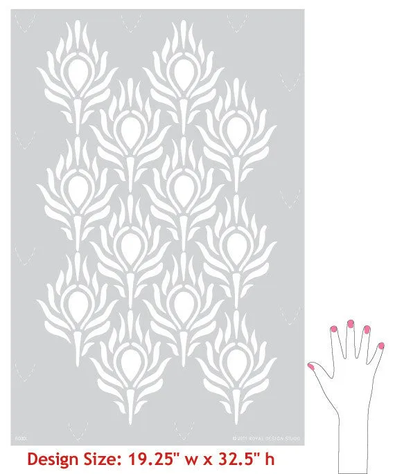 Peacock Fancy Wall Stencil
