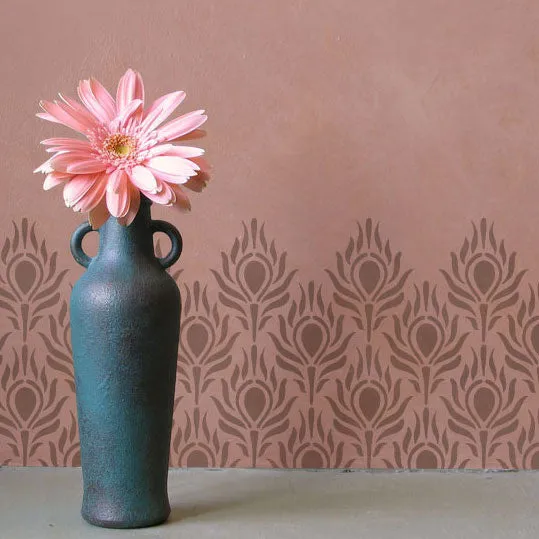 Peacock Fancy Wall Stencil
