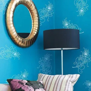 Peacock Feathers Furniture & Wall Stencils