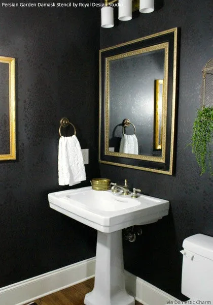Persian Garden Damask Wall Stencil