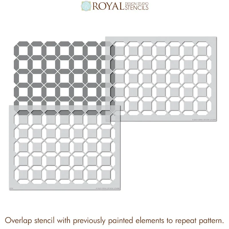Petite Mosaic Grid Tile Stencil