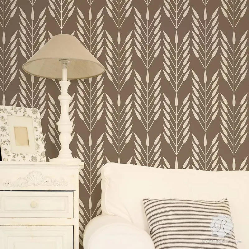 Picaya Quiver Feather Raven   Lily Wall Stencil