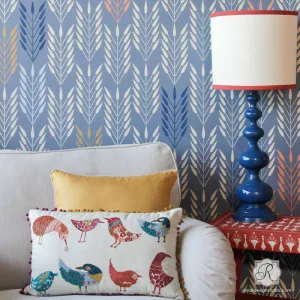Picaya Quiver Feather Raven   Lily Wall Stencil