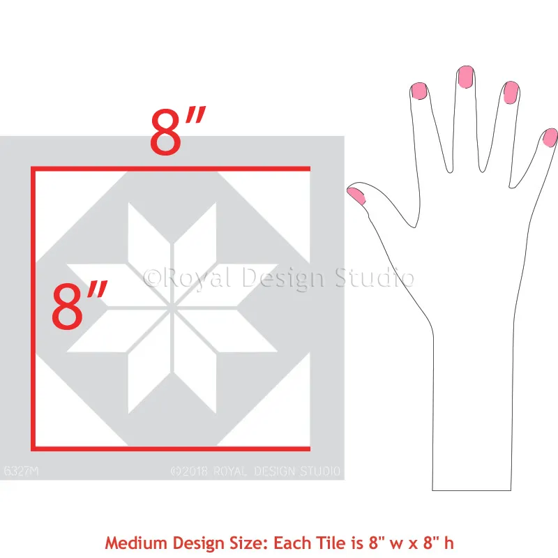 Pinwheels Tile Stencil