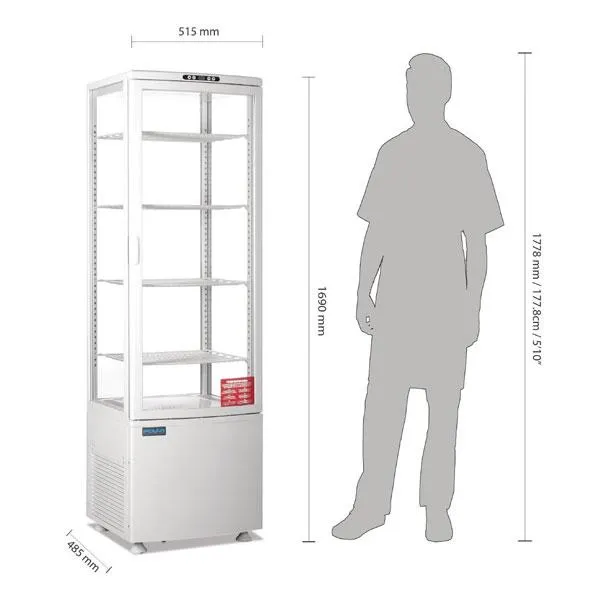 Polar 235L C-Series Curved Door Display Fridge