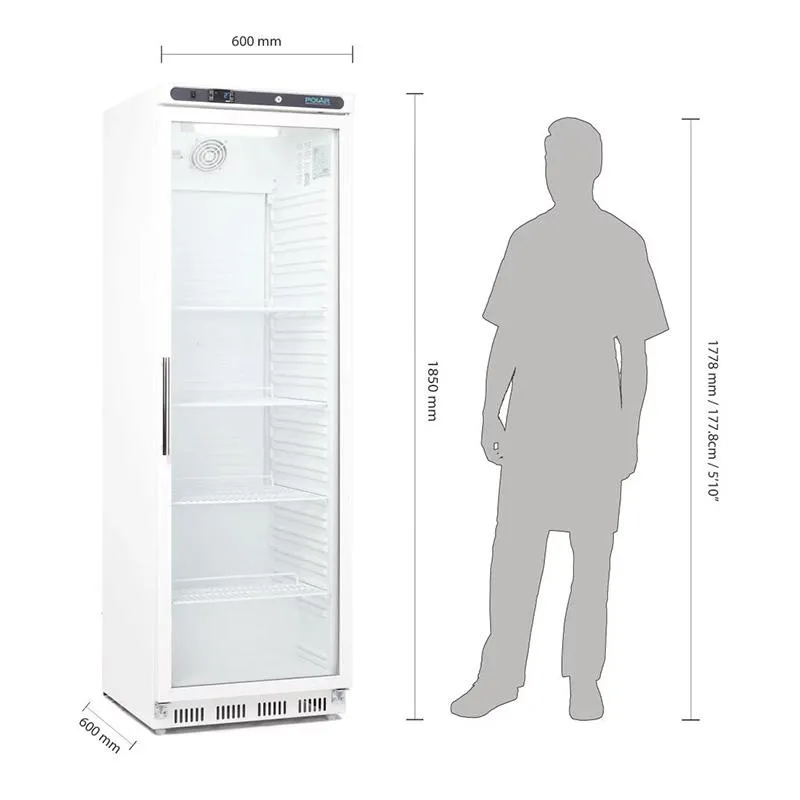 Polar C-Series 400L Glass Door Refrigerator