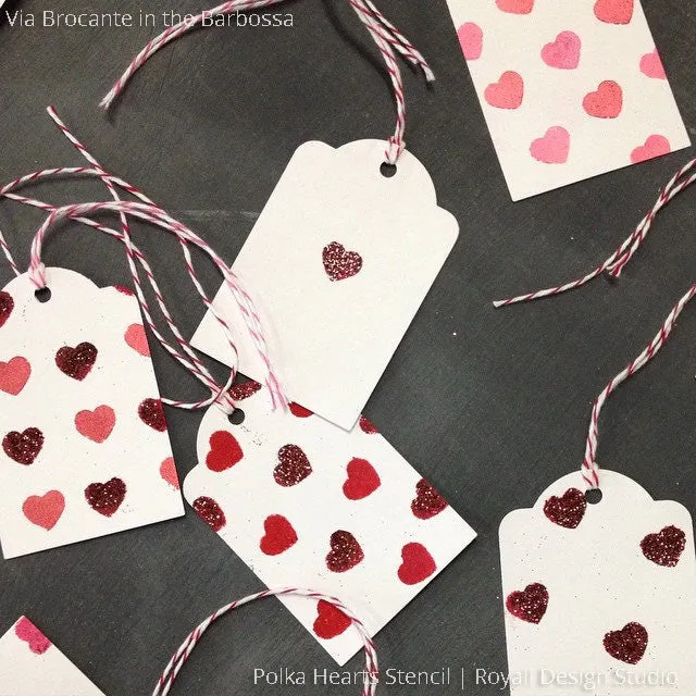 Polka Heart Furniture Stencil