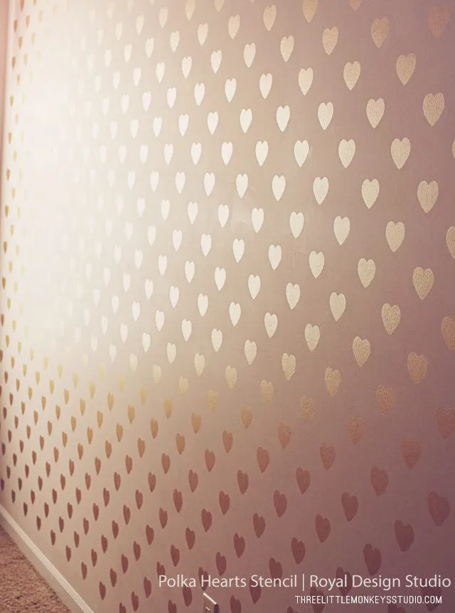 Polka Heart Wall Stencil