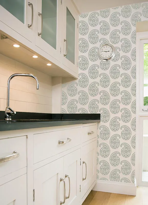Printed Indian Paisley Damask Wall Stencils