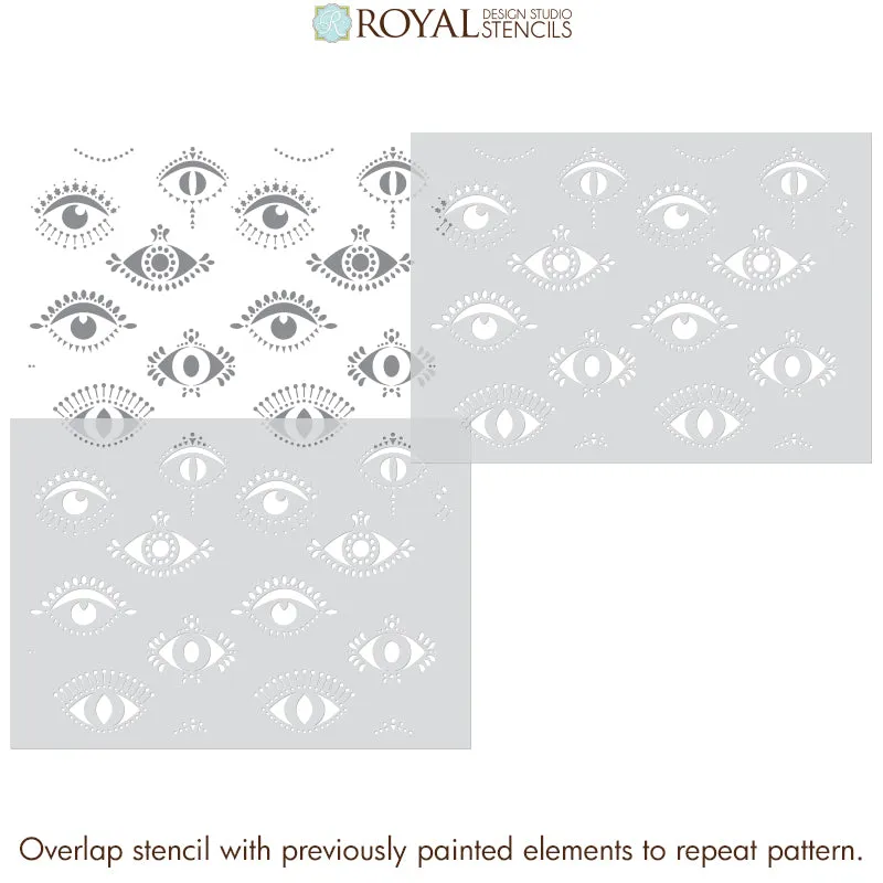 Protective Eyes Wall Stencil