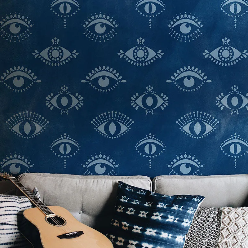 Protective Eyes Wall Stencil