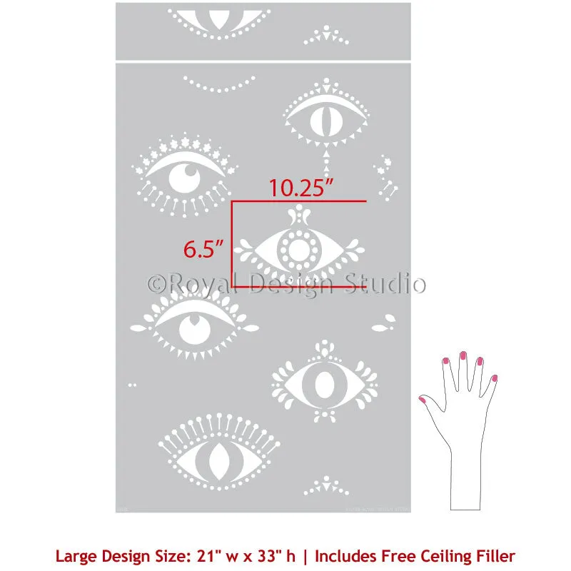 Protective Eyes Wall Stencil