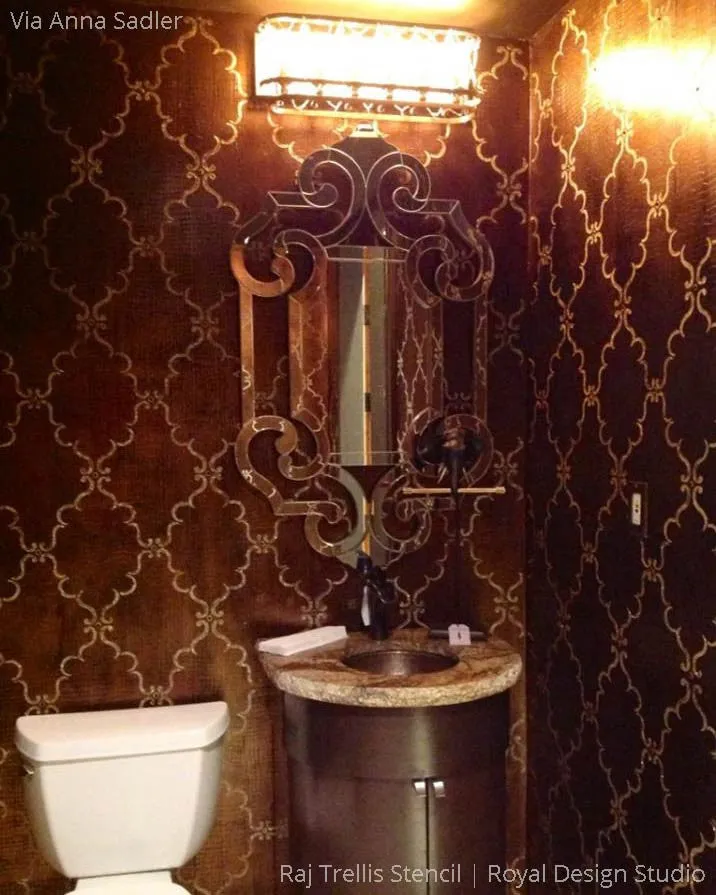 Raj Trellis Indian Wall Stencil