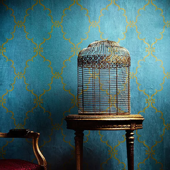 Raj Trellis Indian Wall Stencil