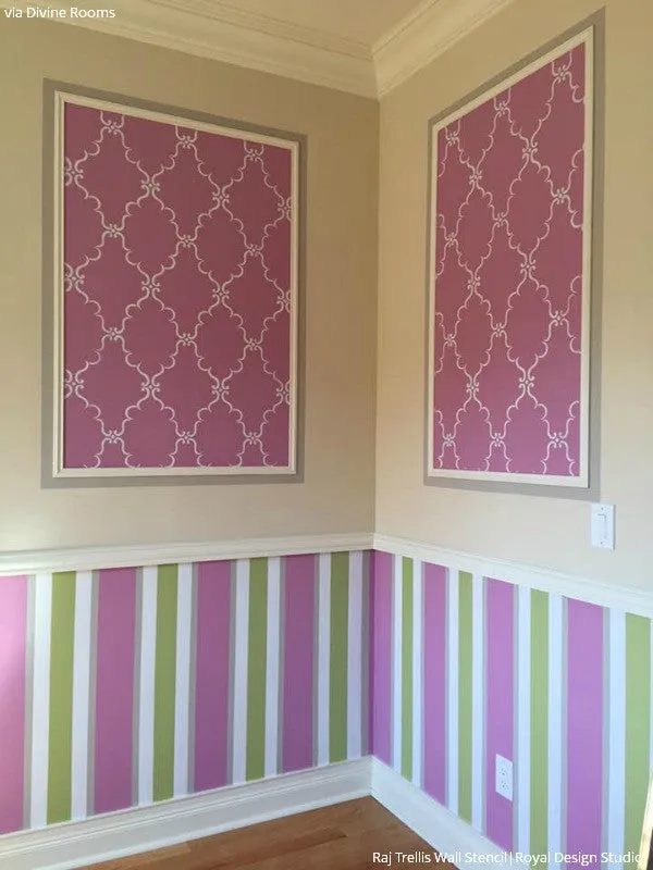 Raj Trellis Indian Wall Stencil