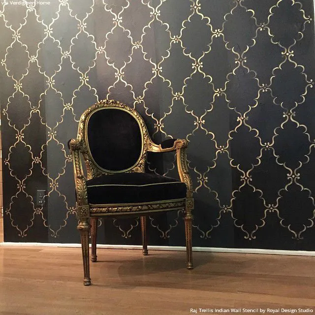 Raj Trellis Indian Wall Stencil