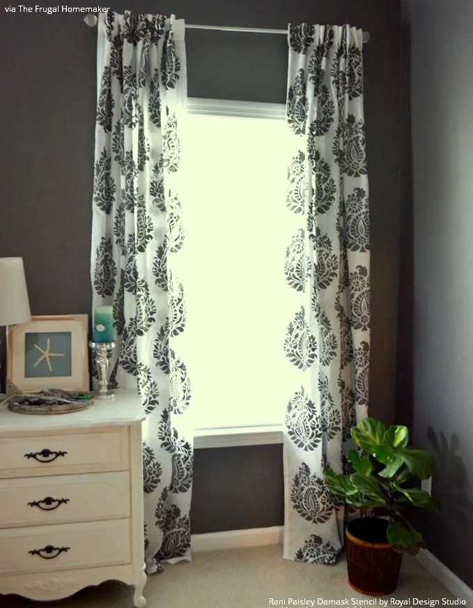 Rani Paisley Indian Damask Wall Stencil