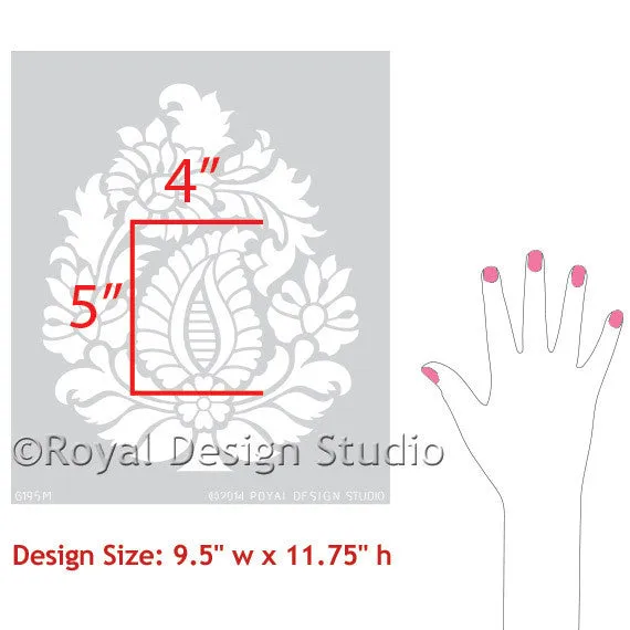 Rani Paisley Indian Wall Art Stencil