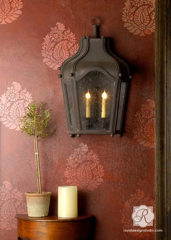 Rani Paisley Indian Wall Art Stencil