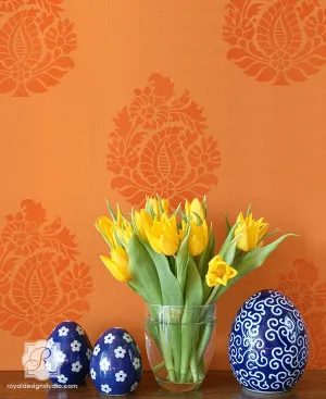 Rani Paisley Indian Wall Art Stencil