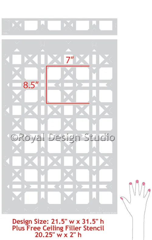Rattan Wallpaper Bari J Wall Stencil
